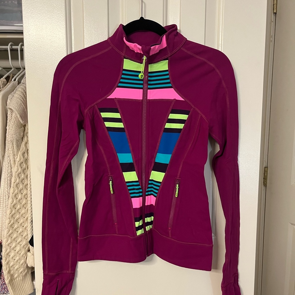 Ivivva Magenta Jacket with Vibrant Stripes